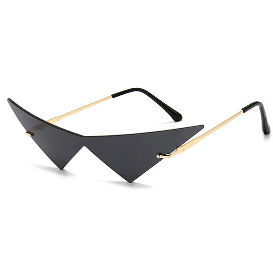 GlamEdge Rimless Cat Eye Sunglasses