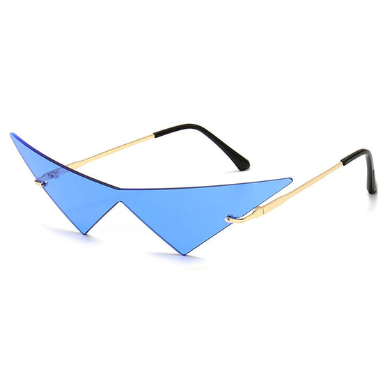 GlamEdge Rimless Cat Eye Sunglasses