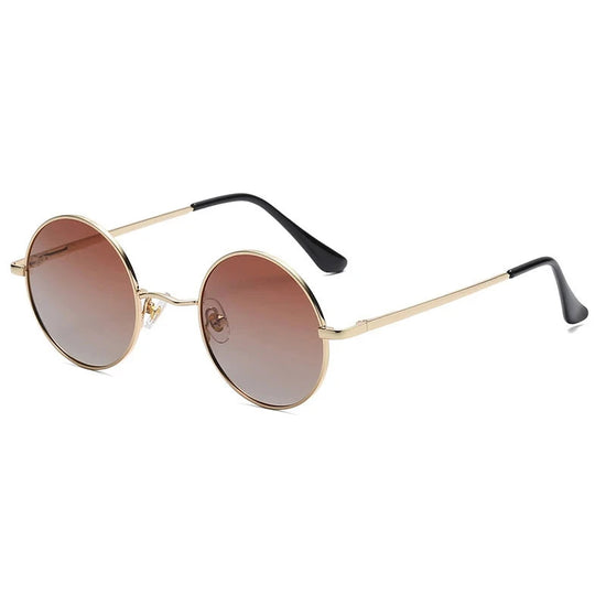 Retro Polarized Round Metal Frame Sunglasses Unisex