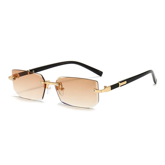 Rimless Sunglasses Rectangle Unisex