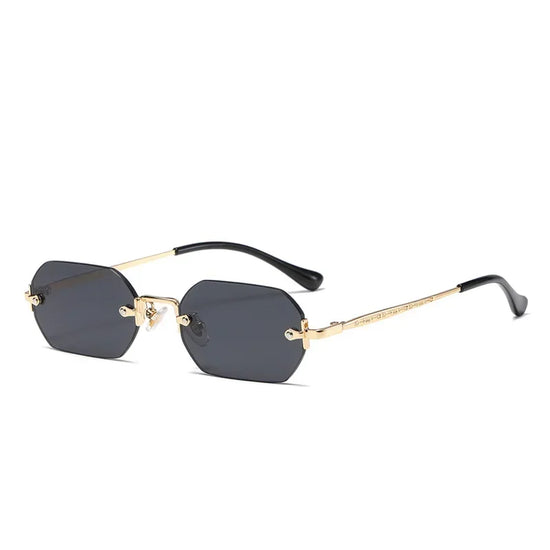 Vintage Rimless Polygon Sunglasses Unisex