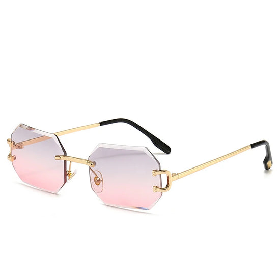 Vintage Rimless Square Sunglasses Unisex